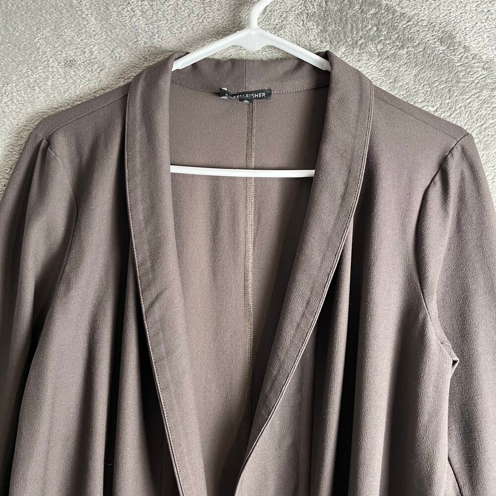 Eileen Fisher Washable Stretch Crepe Jacket Size Small‎ Rye Grayish Brown - Picture 2 of 7